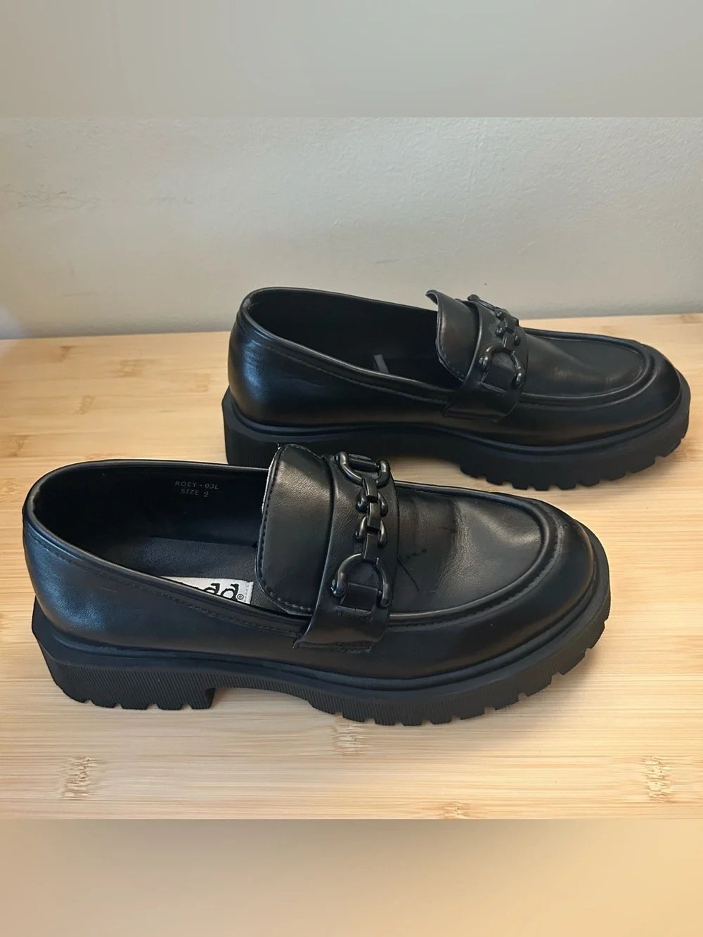 MUDD Chunky Platform ‘Roey’ Loafers Lug Sole Vegan Goth Lolita Y2k Vintage Sz 9